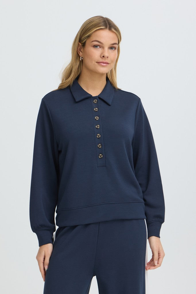 Fransa Aurora Sweatshirt Navy Blazer