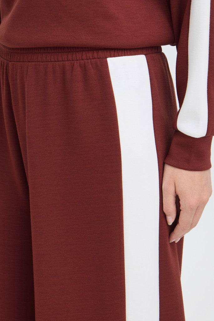 Fransa Aurora Trousers Rum With White Contrast