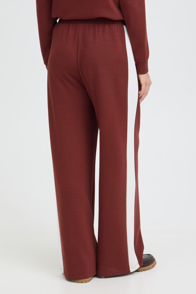 Fransa Aurora Trousers Rum With White Contrast