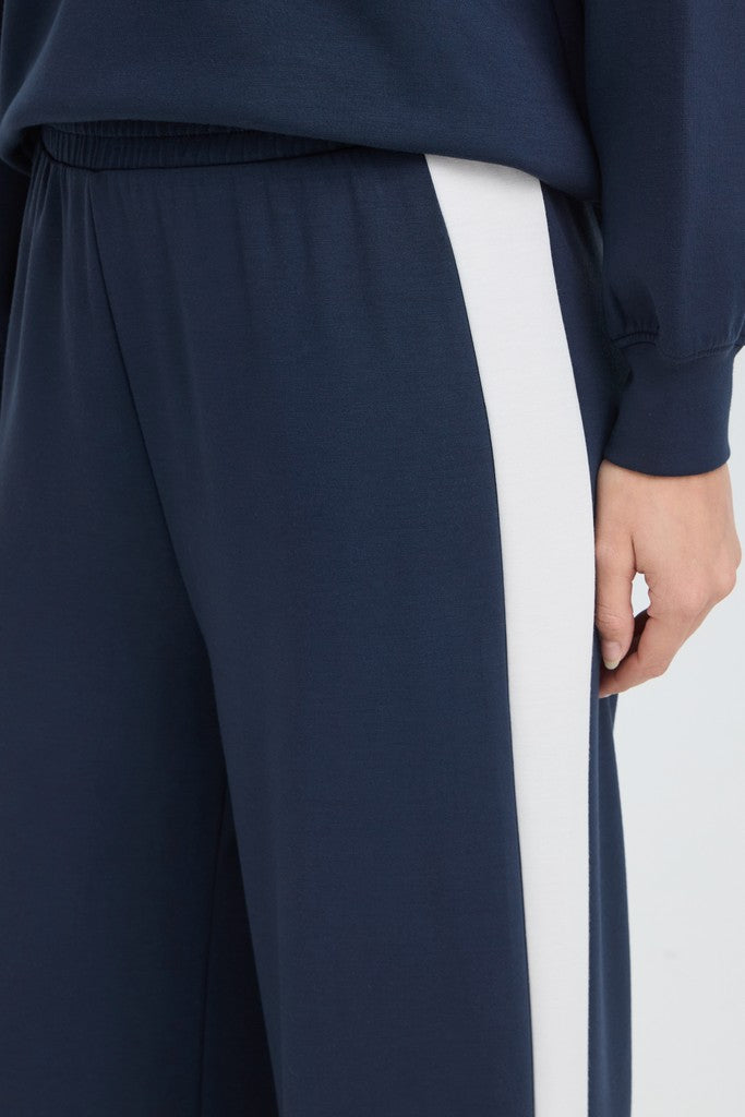 Fransa Aurora Trousers Navy With White Contrast