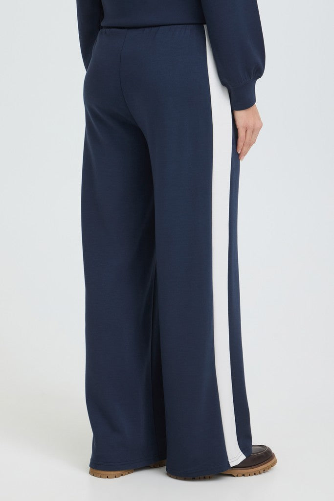 Fransa Aurora Trousers Navy With White Contrast