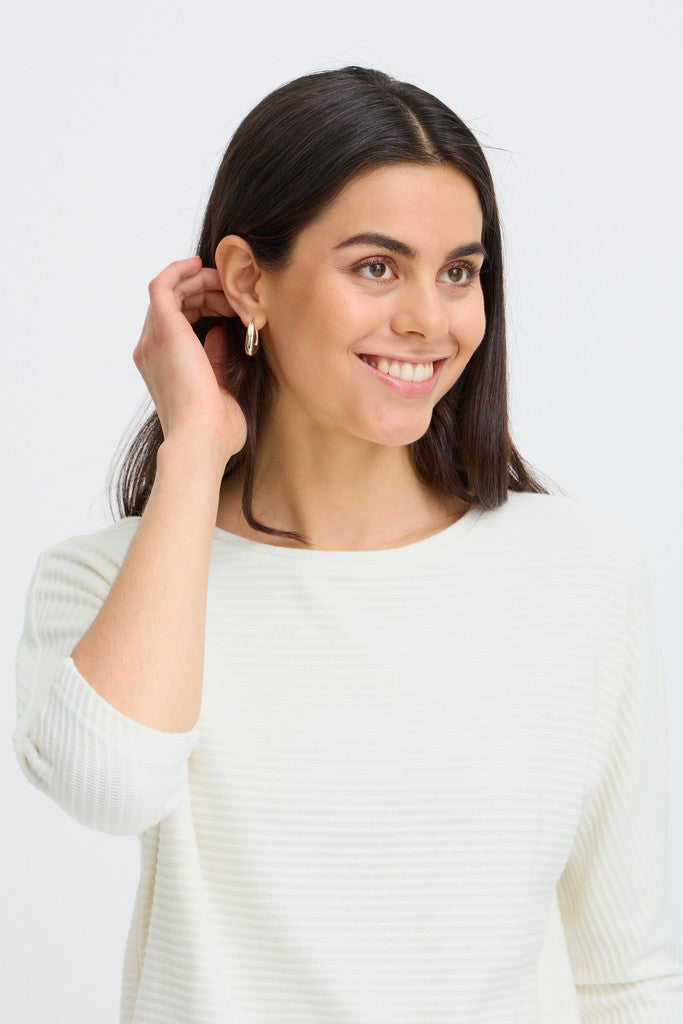 Fransa Jalira Long Sleeve Top Whisper White