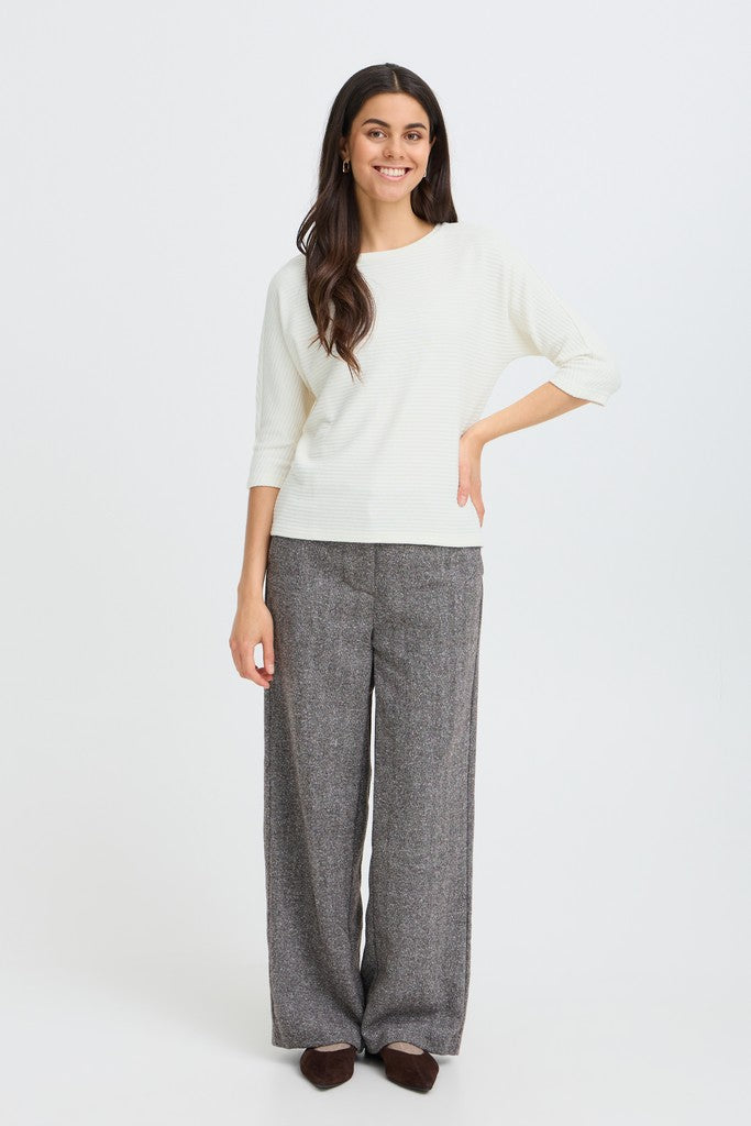 Fransa Jalira Long Sleeve Top Whisper White