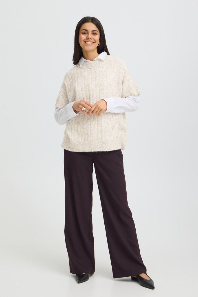 Fransa Sanny Waistcoat Oatmeal Melange