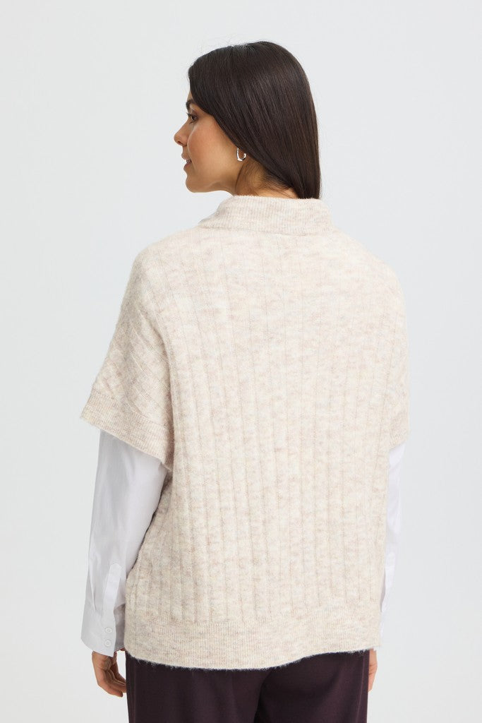 Fransa Sanny Waistcoat Oatmeal Melange