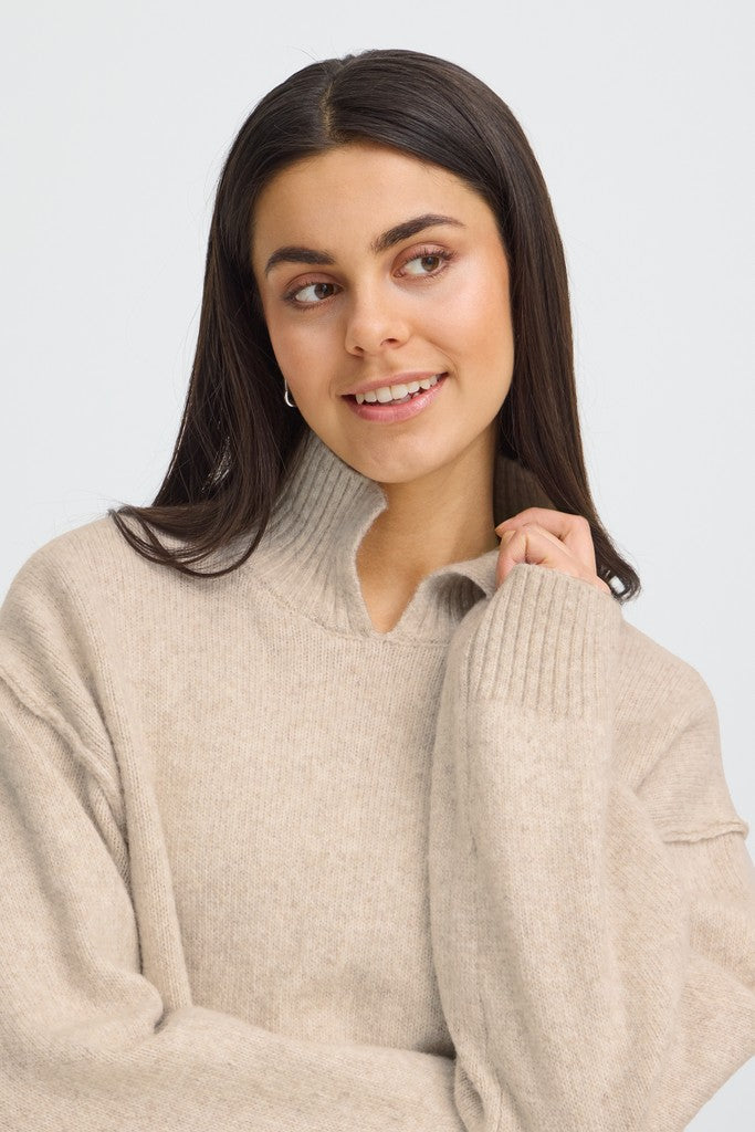 Fransa Gigi Pullover Oatmeal Melange