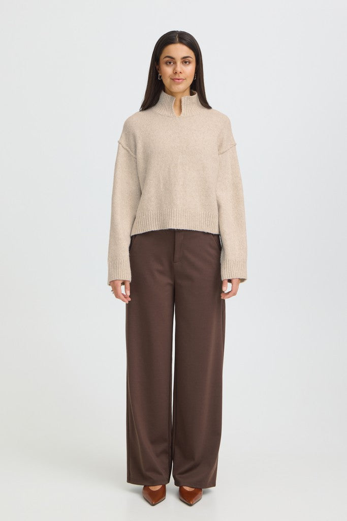Fransa Gigi Pullover Oatmeal Melange