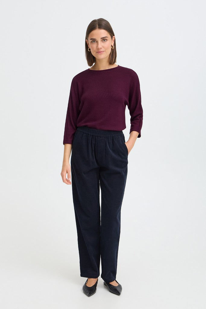 Fransa Jalira Long Sleeve Top Port Royale