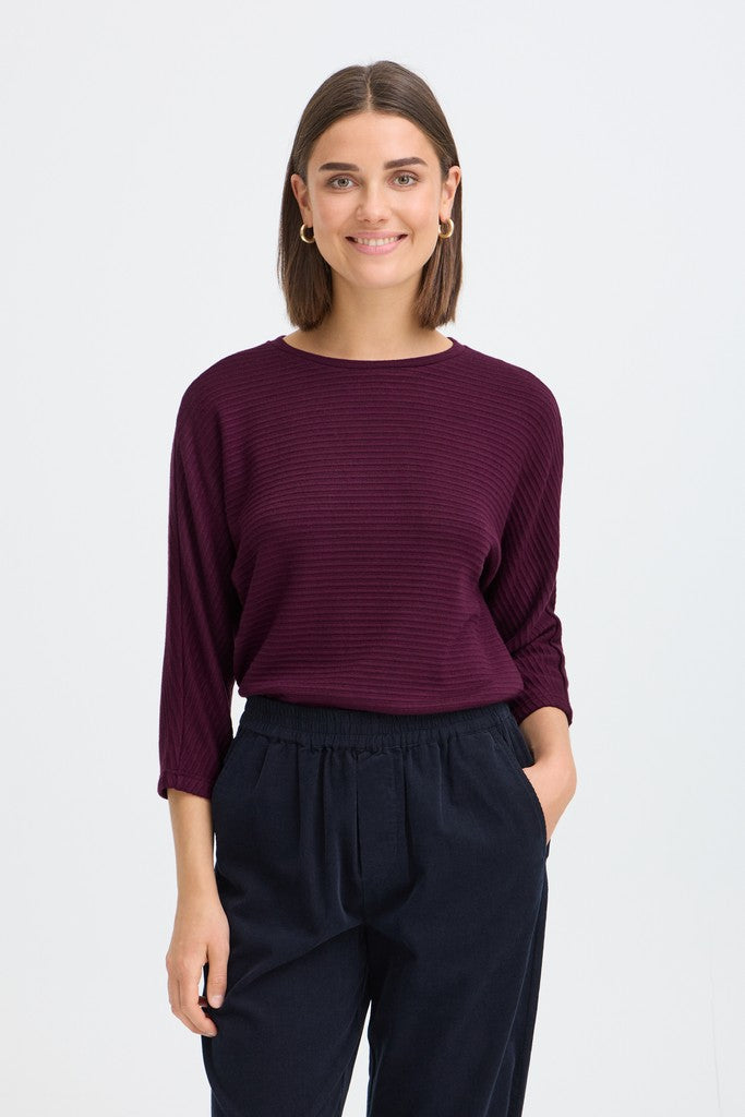 Fransa Jalira Long Sleeve Top Port Royale