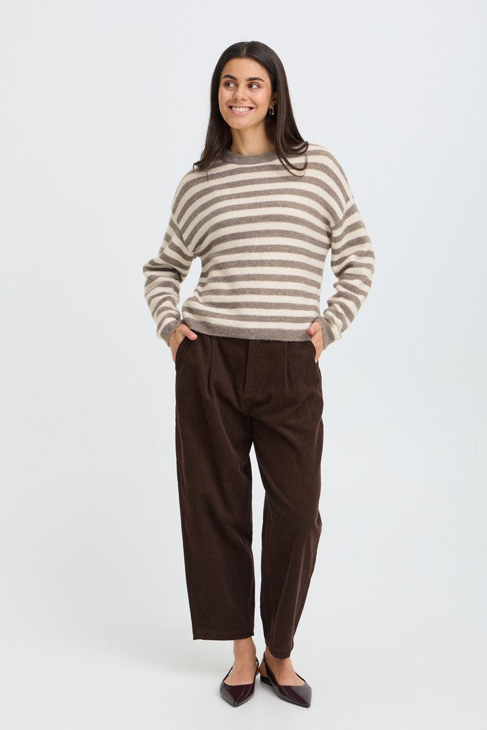 Fransa Idaa Pullover Driftwood Stripe