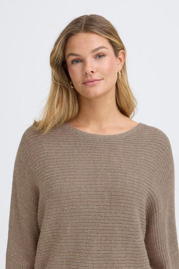 Fransa Eretta Pullover Walnut Melange