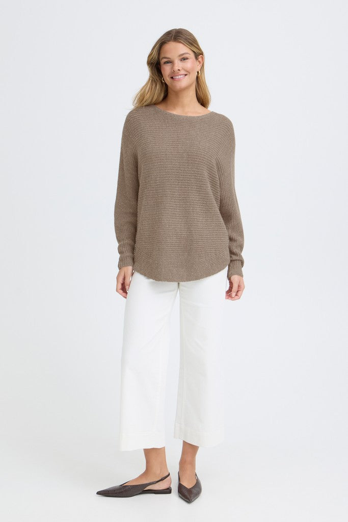 Fransa Eretta Pullover Walnut Melange