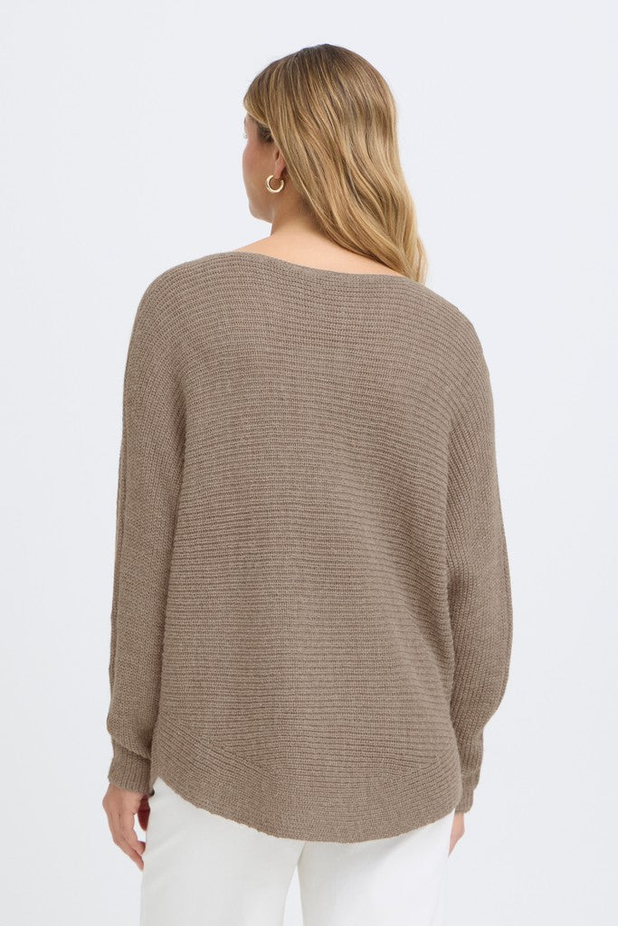 Fransa Eretta Pullover Walnut Melange