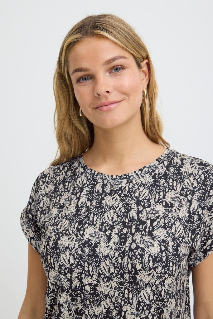 Fransa Seen T-Shirt Floral Paisley Salute