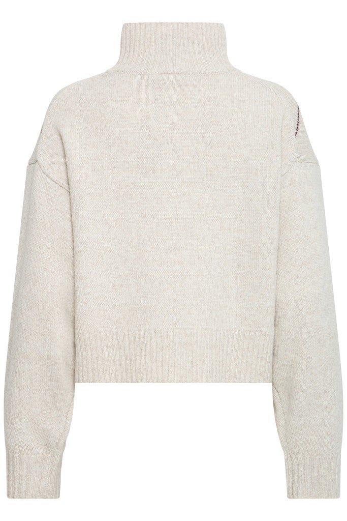 FRGIGI PU 4 Jumper - Oatmeal Melange Check - RUTHERFORD & Co