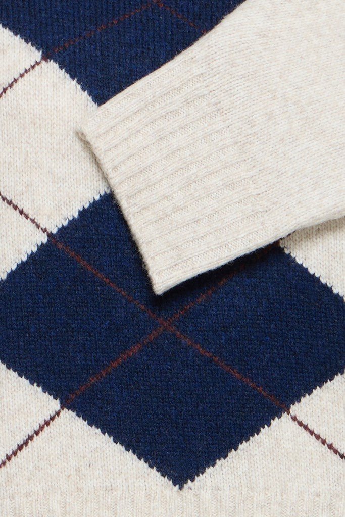 FRGIGI PU 4 Jumper - Oatmeal Melange Check - RUTHERFORD & Co