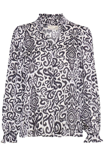 FRINCA BL 1 black w. white aop - RUTHERFORD & Co