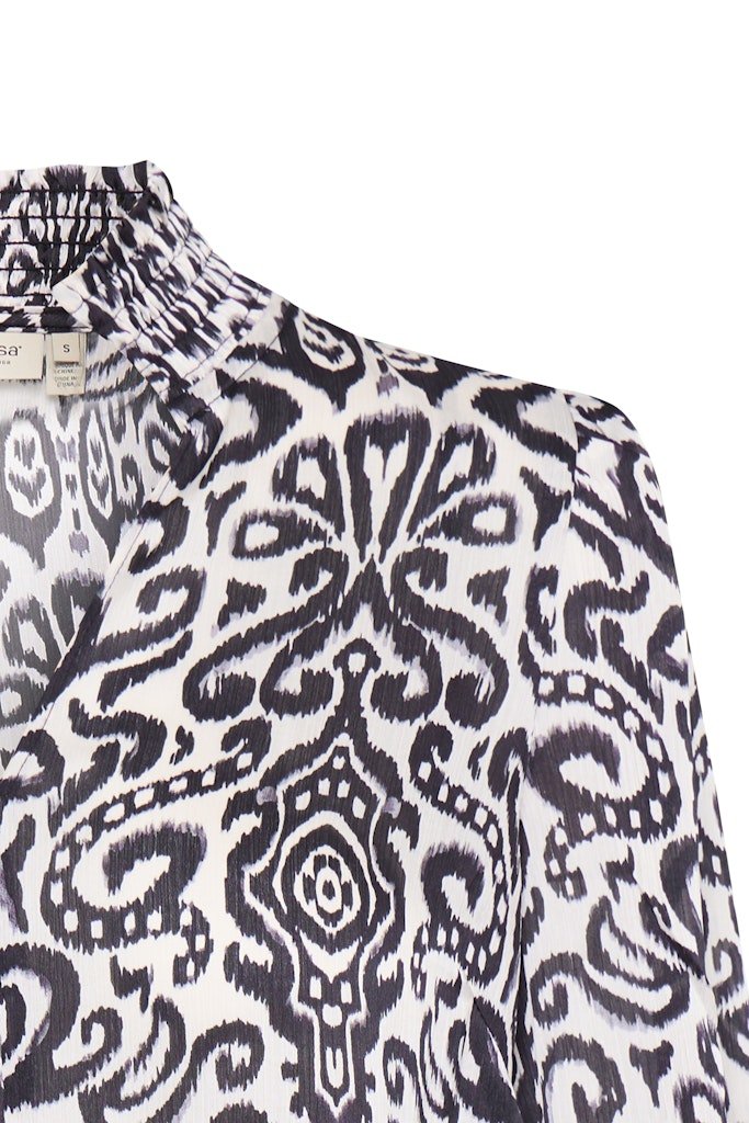 FRINCA BL 1 black w. white aop - RUTHERFORD & Co