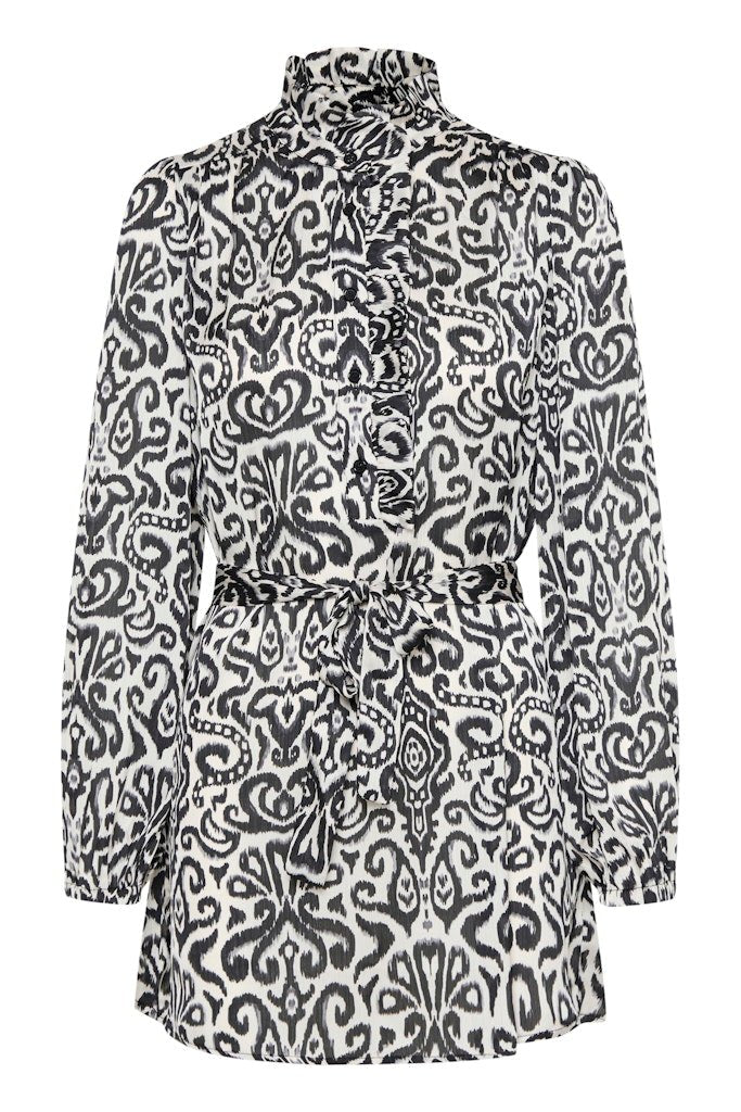 FRINCA TU 1 black w. white aop - RUTHERFORD & Co