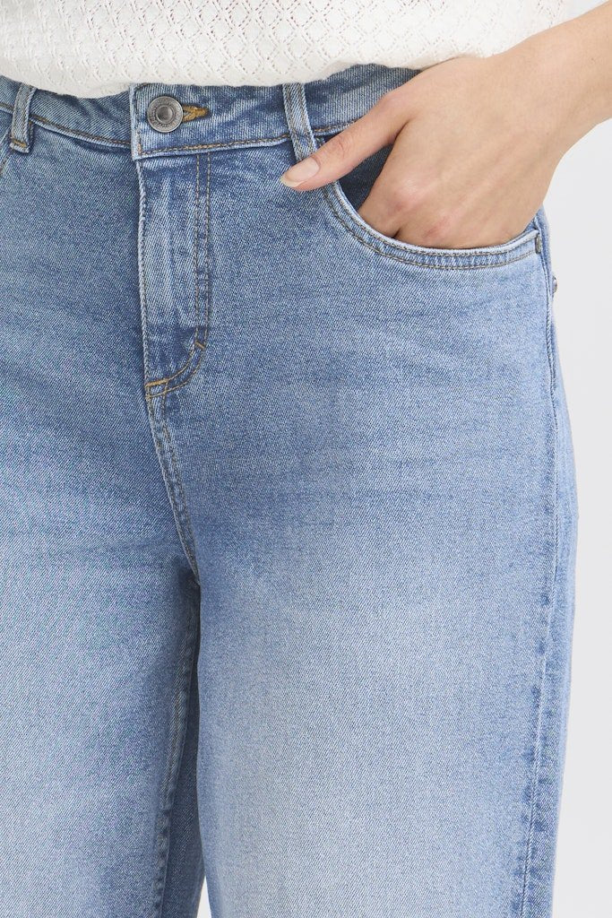 FRLORELEI HANNA JE 1 mid blue denim - RUTHERFORD & Co
