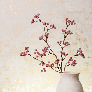 Frosted Faux Berry Stem Burgundy - RUTHERFORD & Co
