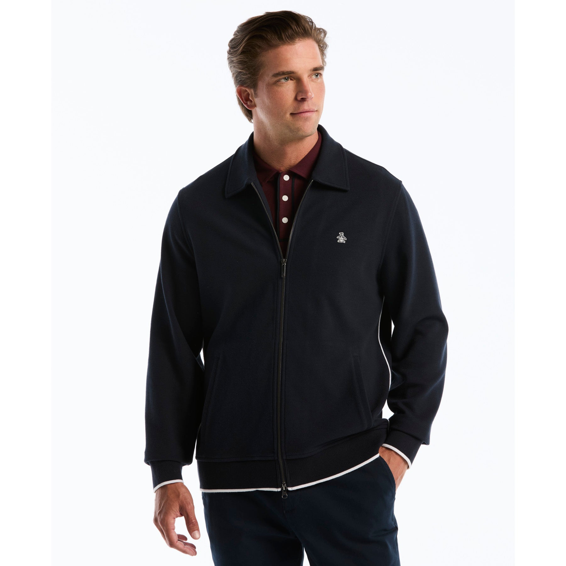 Piped Track Jacket In Dark Sapphire