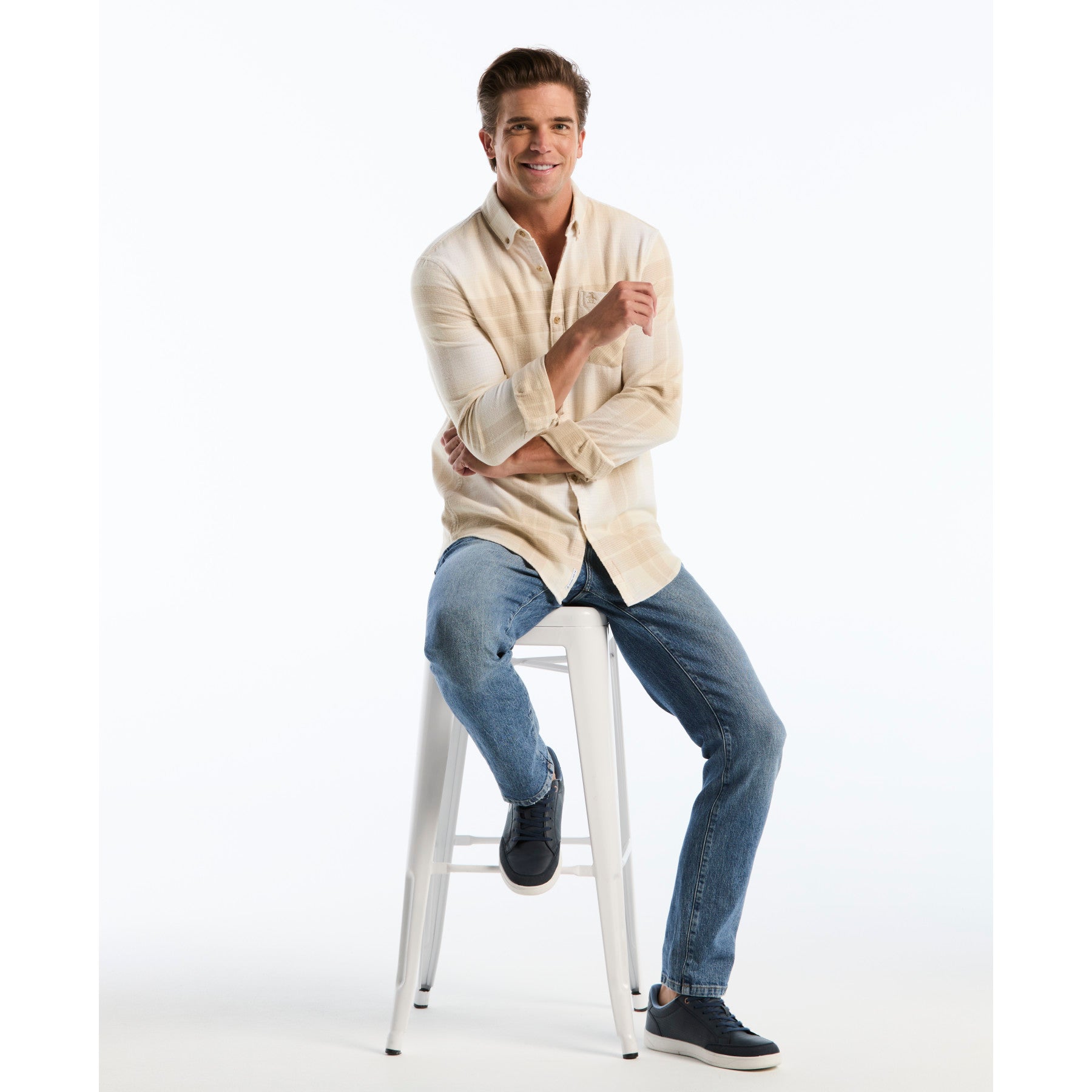 Lightweight Plaid Flannel Shirt In Birch