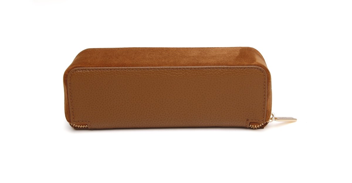 Fudge - Kensington Suede Small Train Case - RUTHERFORD & Co