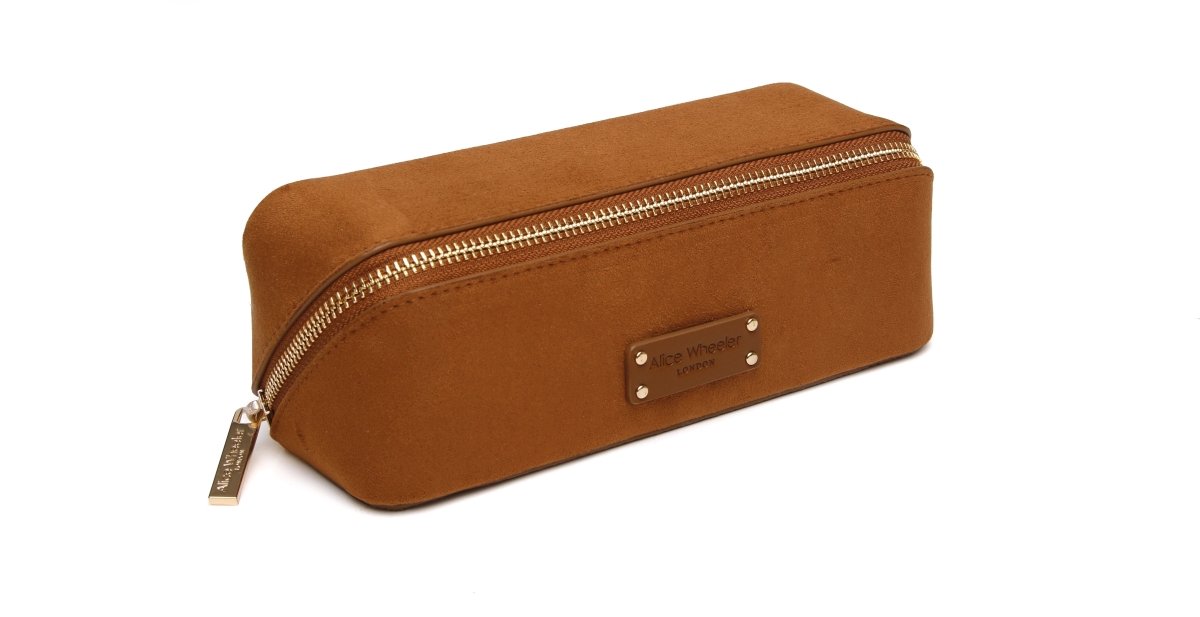 Fudge - Kensington Suede Small Train Case - RUTHERFORD & Co