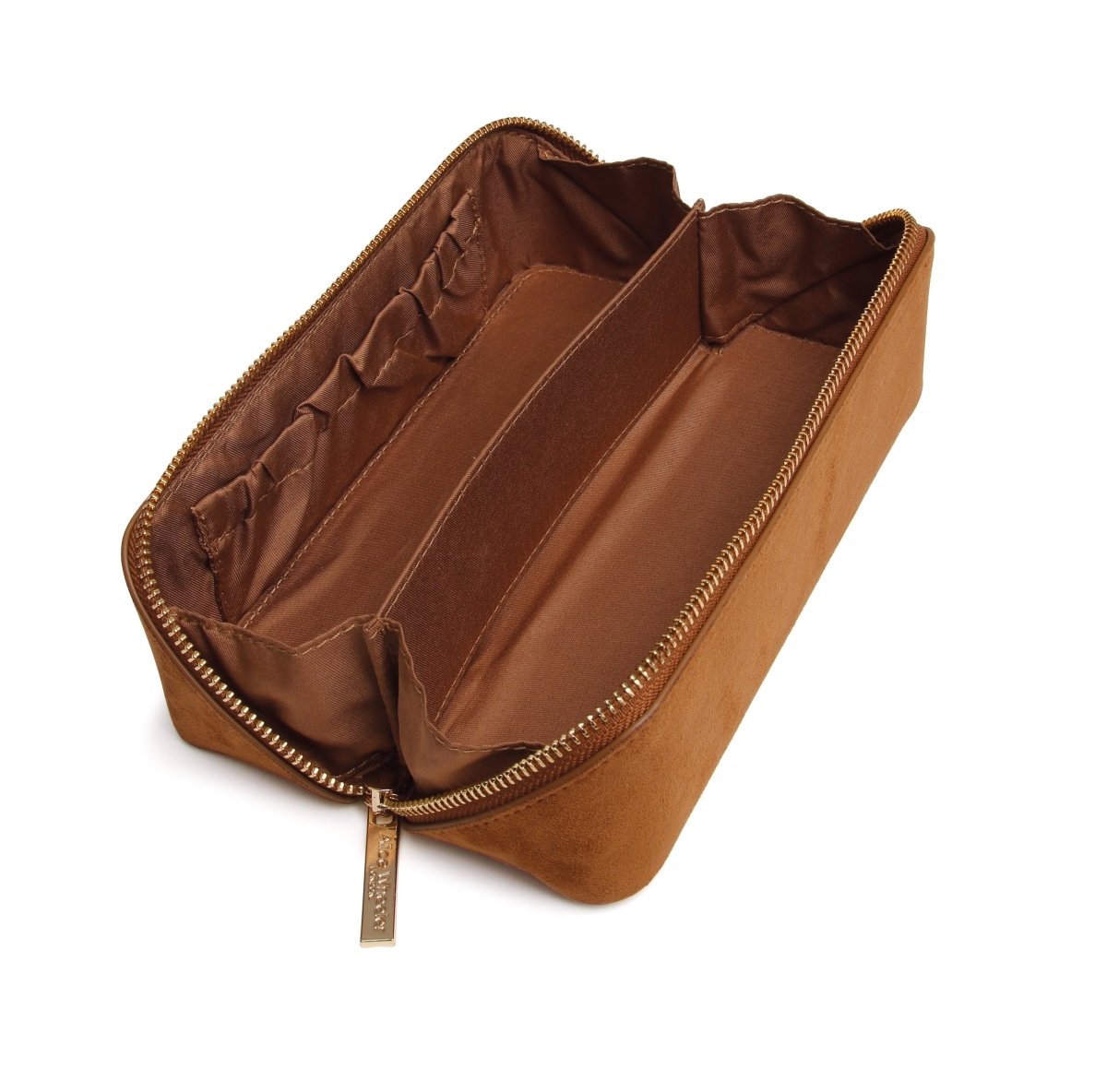 Fudge - Kensington Suede Small Train Case - RUTHERFORD & Co