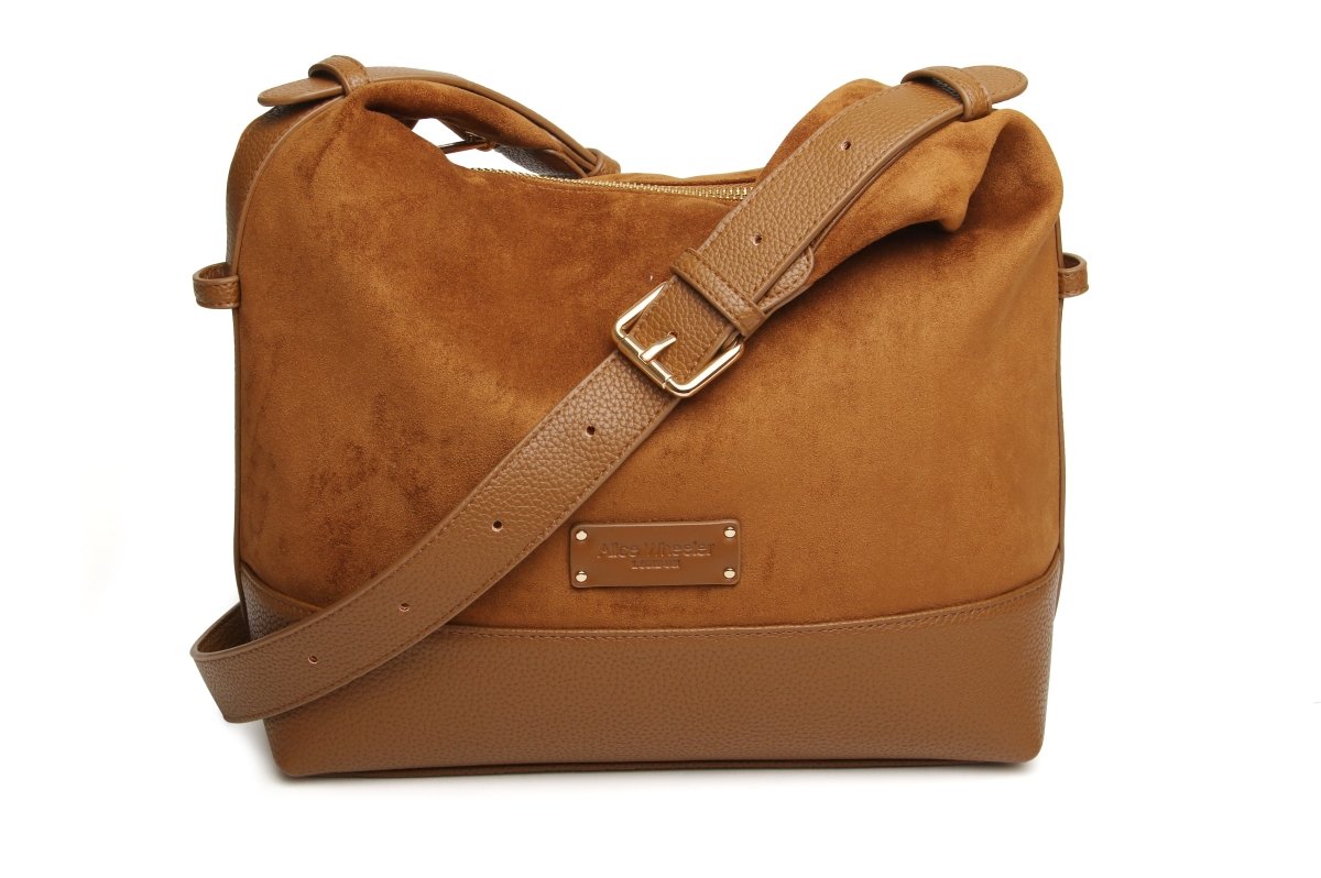 Fudge - Kensington Suedette Large Crossbody Bag - RUTHERFORD & Co