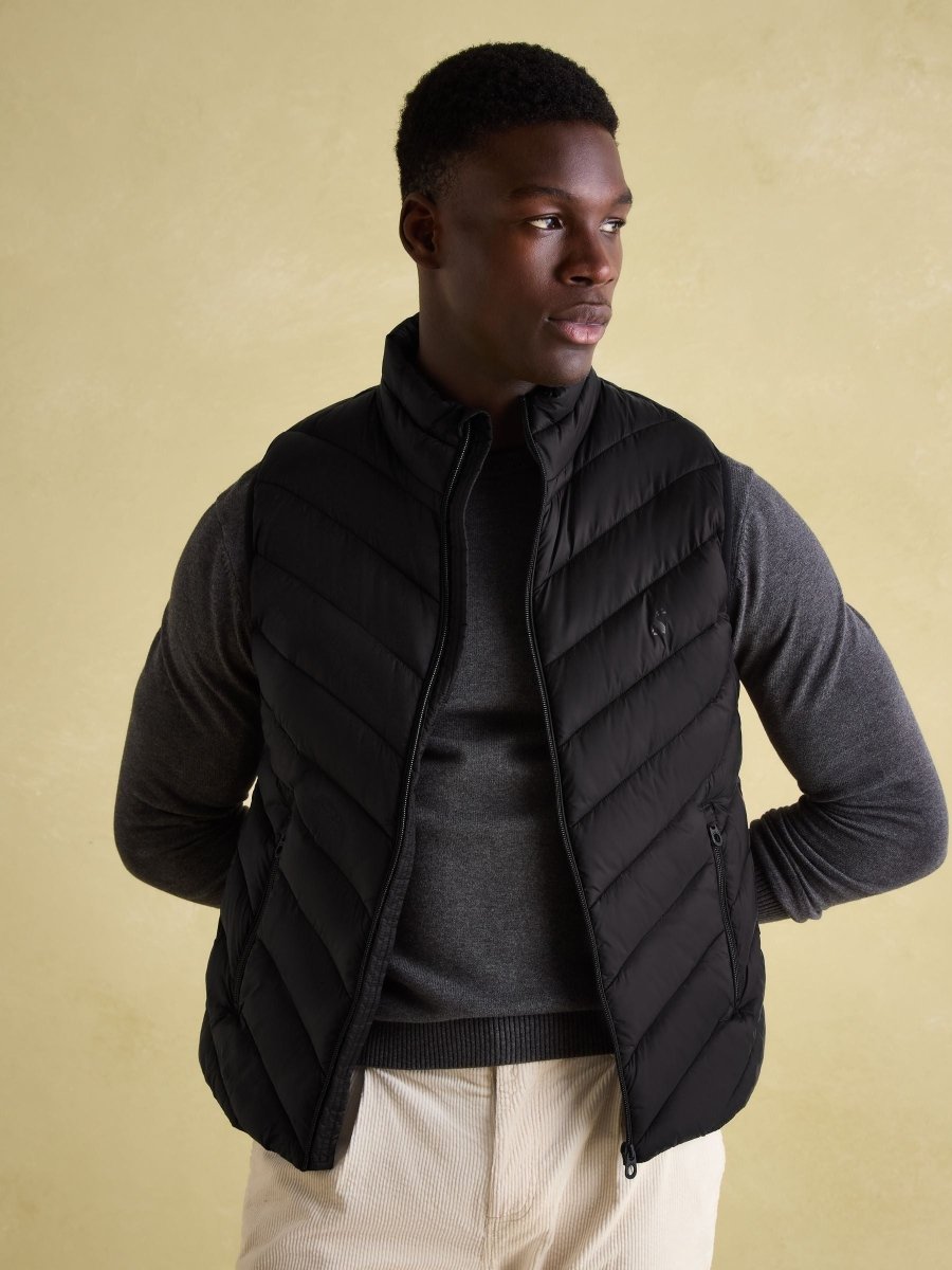 Garrett Black Showerproof Padded Gilet - RUTHERFORD & Co