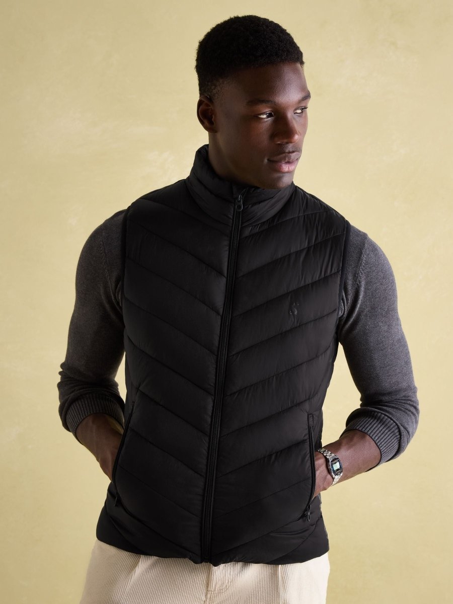 Garrett Black Showerproof Padded Gilet - RUTHERFORD & Co