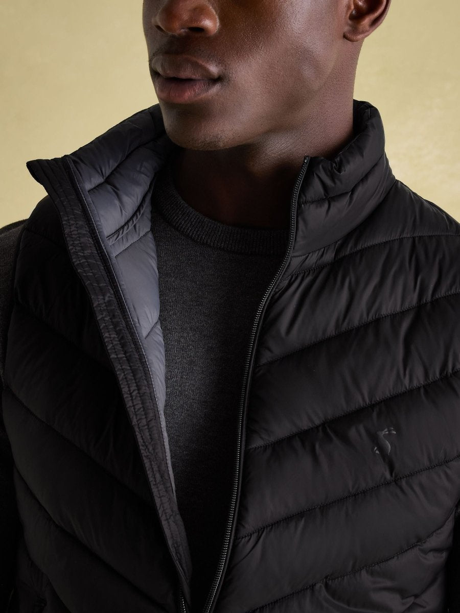 Garrett Black Showerproof Padded Gilet - RUTHERFORD & Co