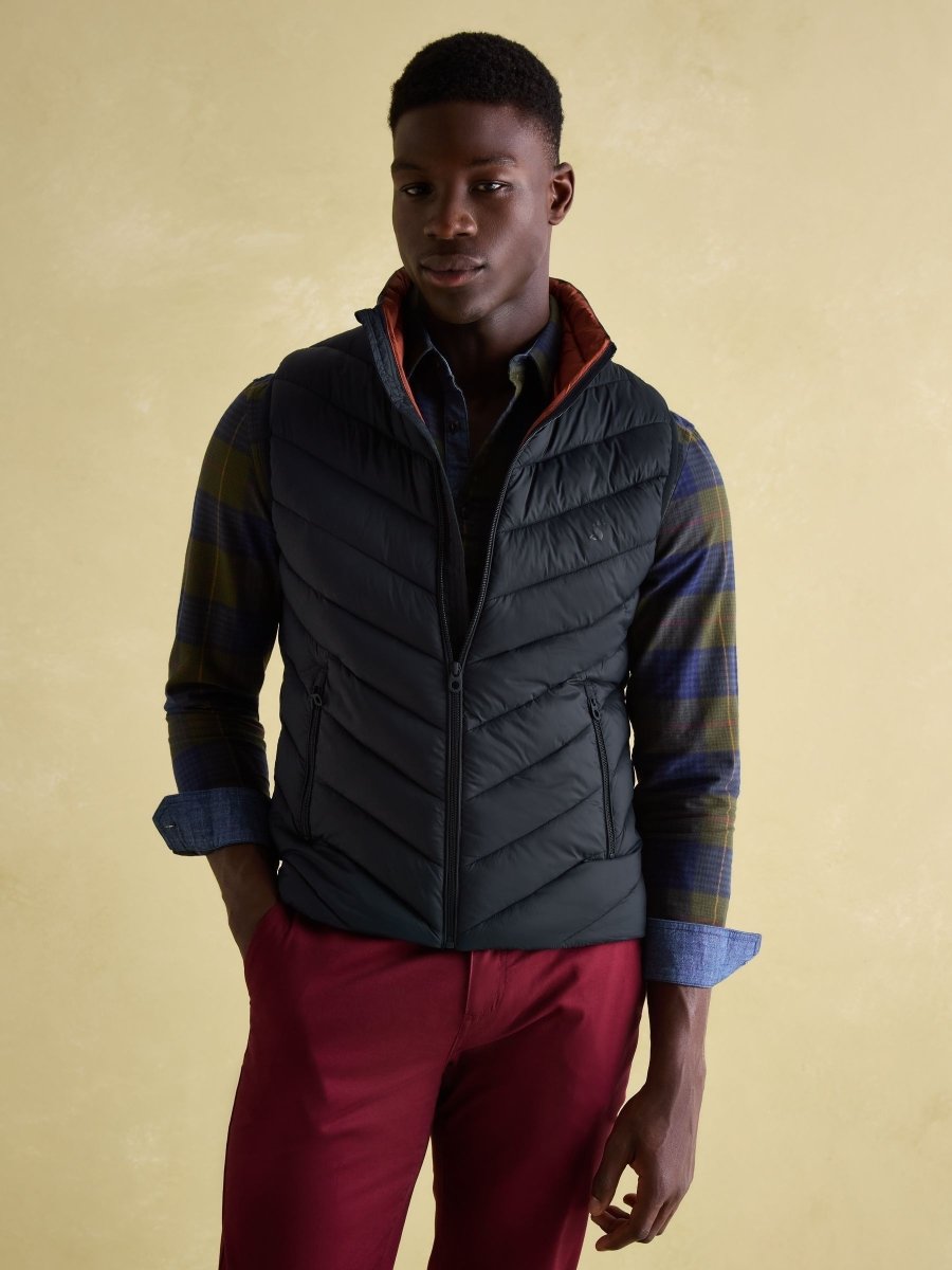Garrett Navy Showerproof Padded Gilet - RUTHERFORD & Co