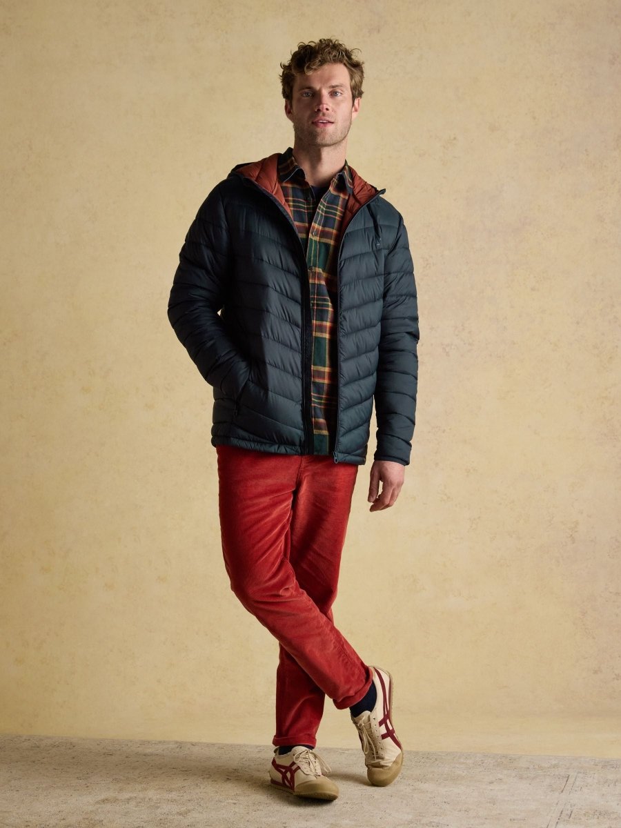 Garrett Navy Showerproof Padded Jacket - RUTHERFORD & Co