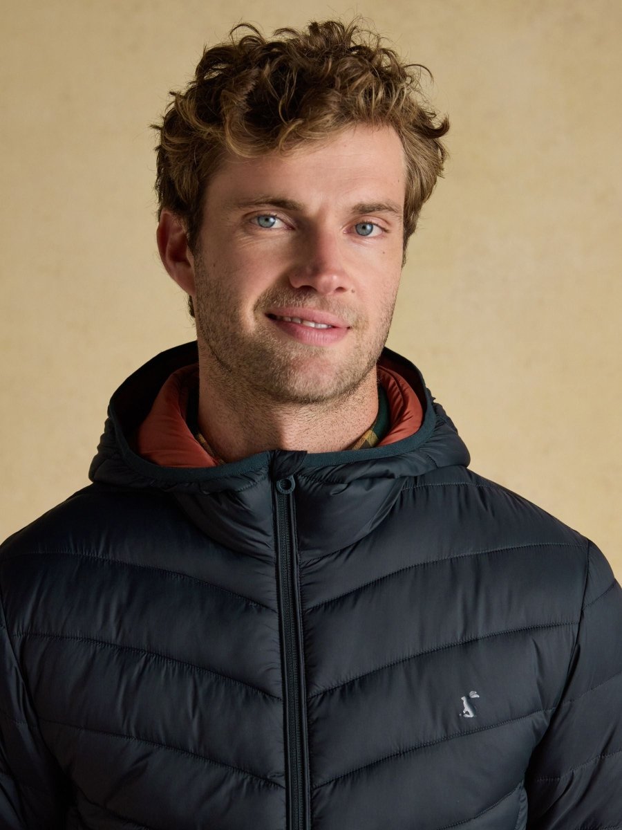 Garrett Navy Showerproof Padded Jacket - RUTHERFORD & Co