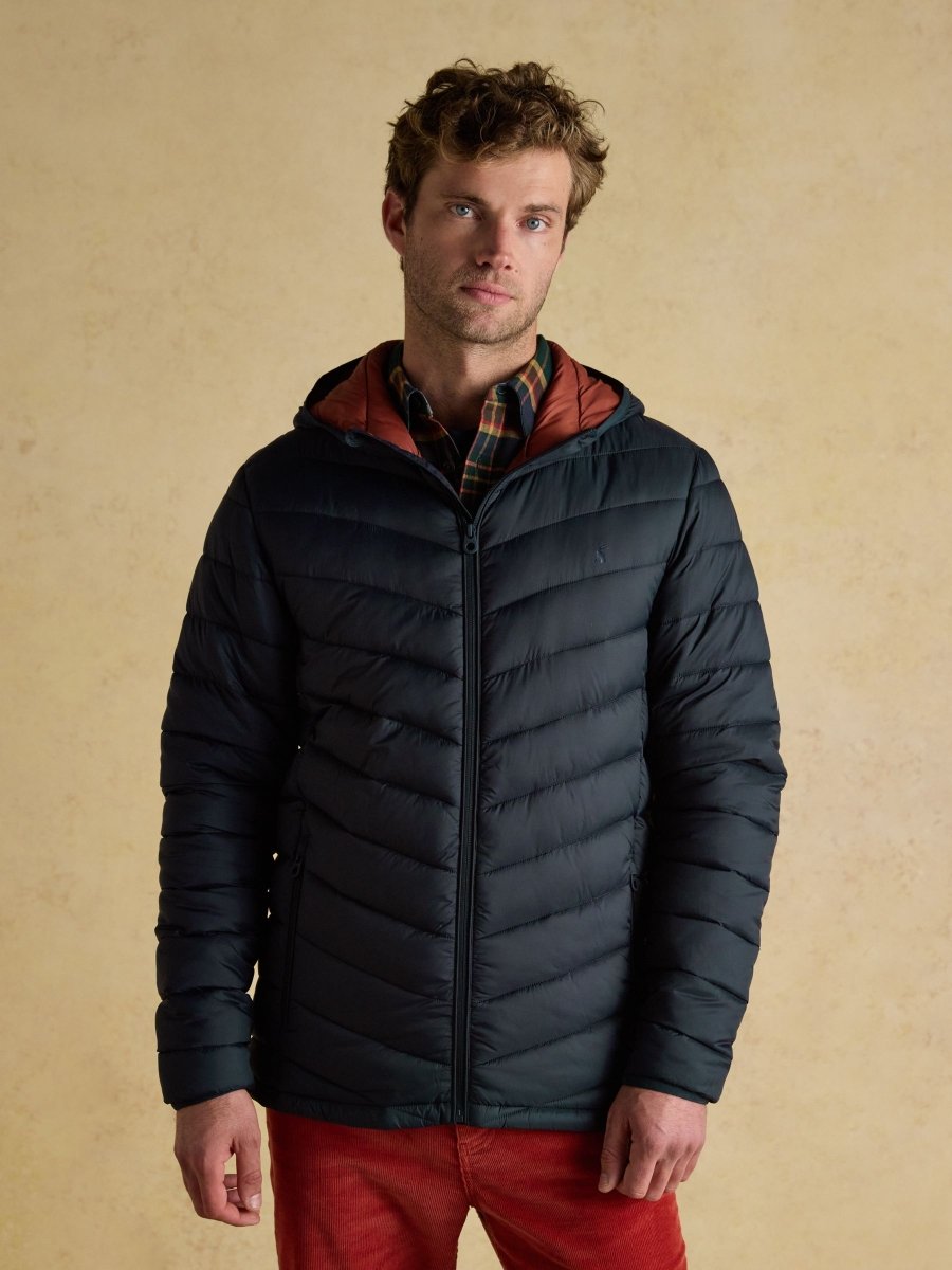 Garrett Navy Showerproof Padded Jacket - RUTHERFORD & Co