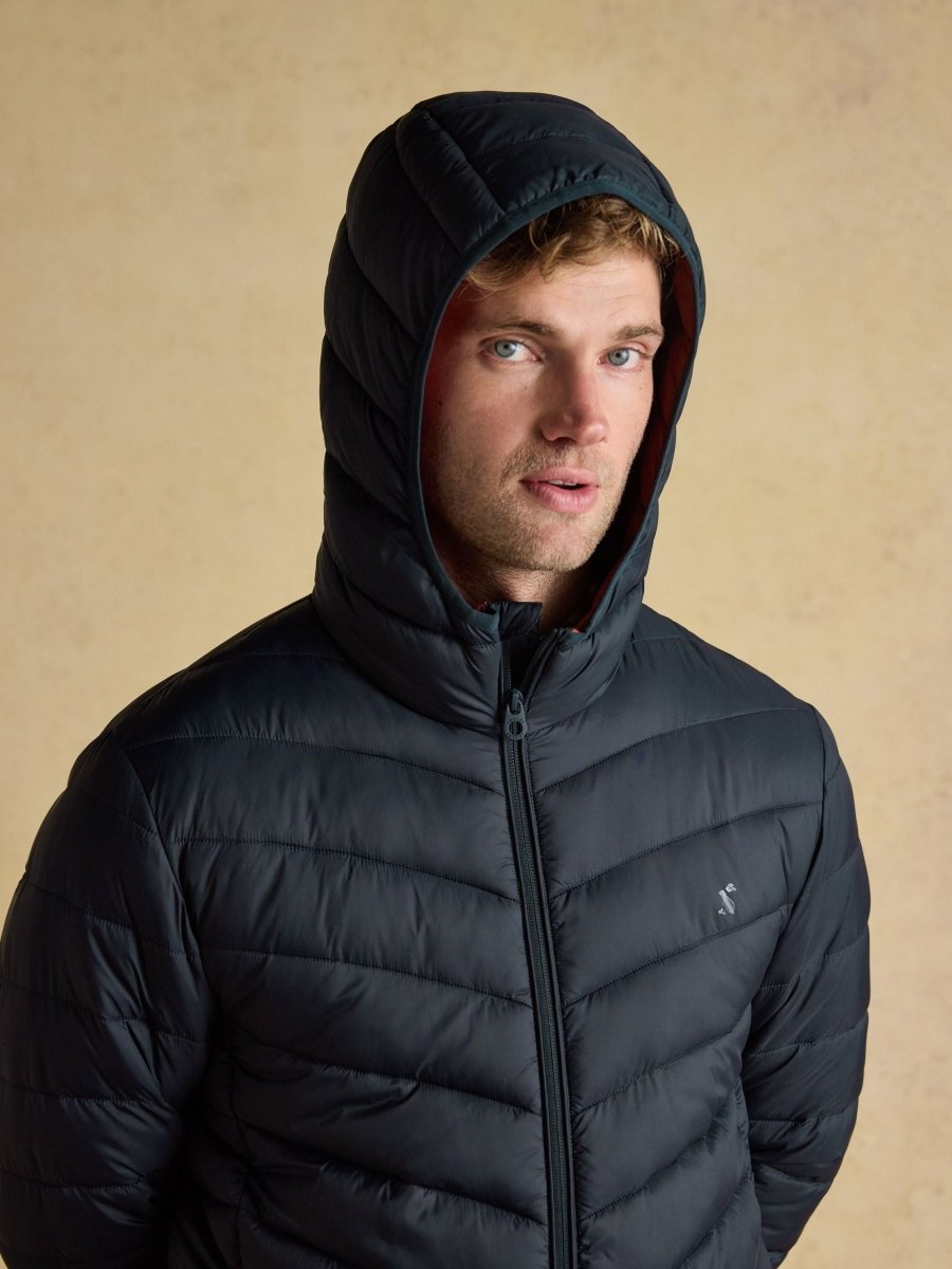 Garrett Navy Showerproof Padded Jacket - RUTHERFORD & Co