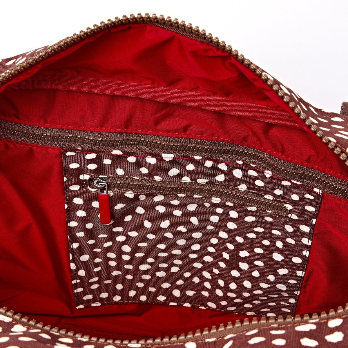 Gatwick Carry-On Duffel Bag in Brown Dot - Medium - RUTHERFORD & Co