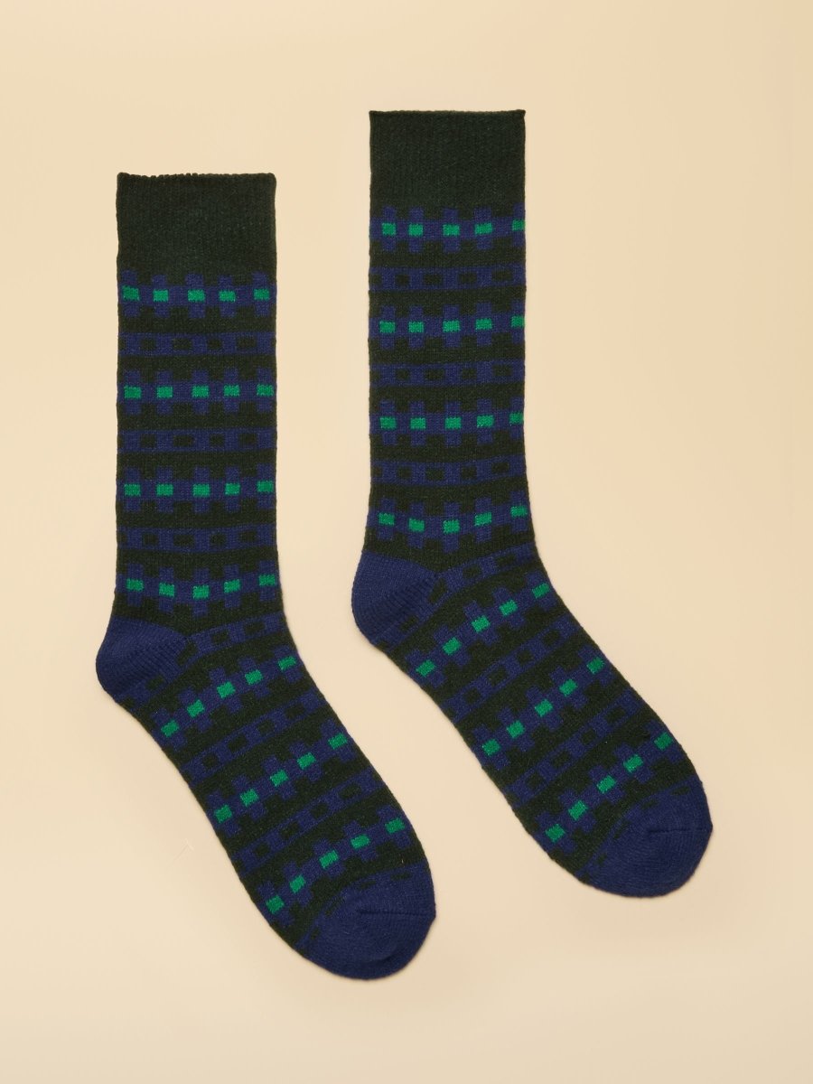 Geometric Socks - Green - RUTHERFORD & Co