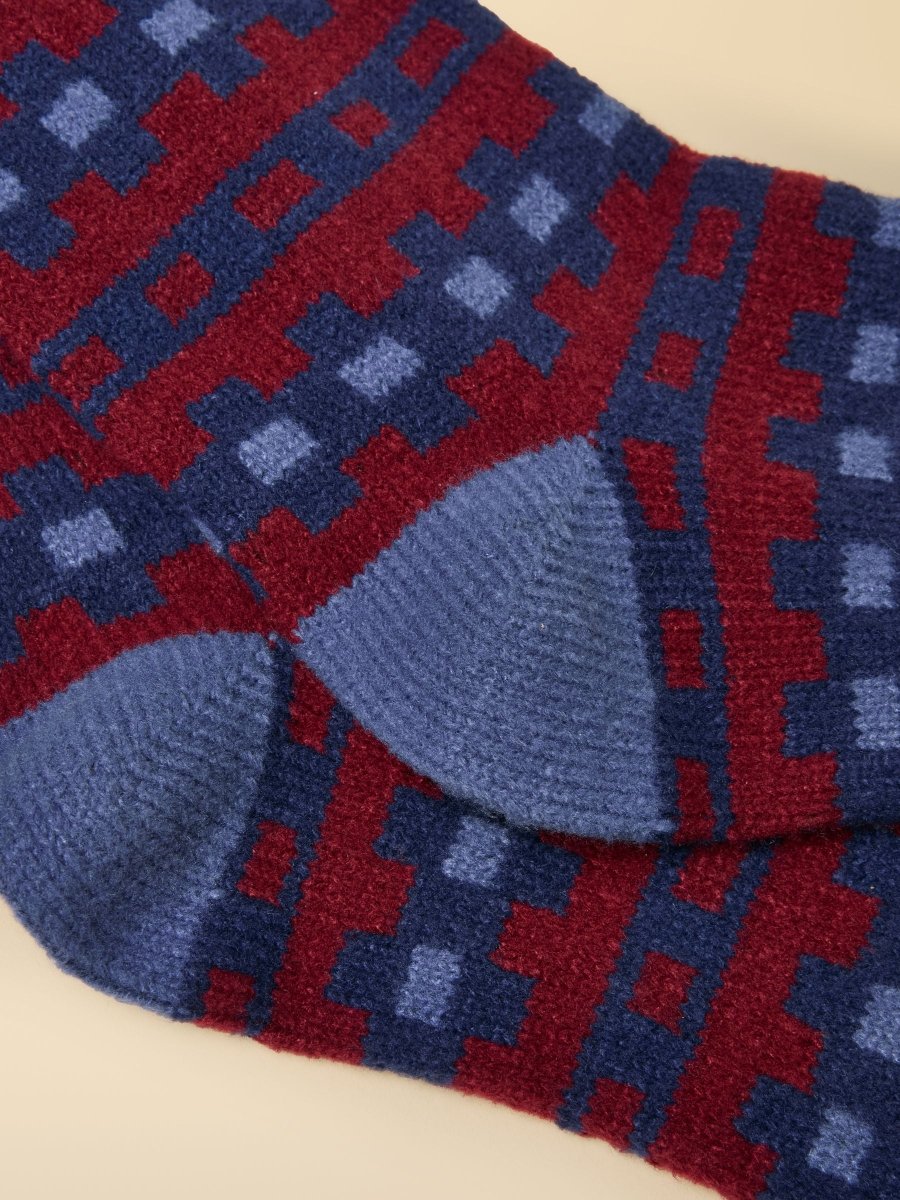 Geometric Socks - Red - RUTHERFORD & Co