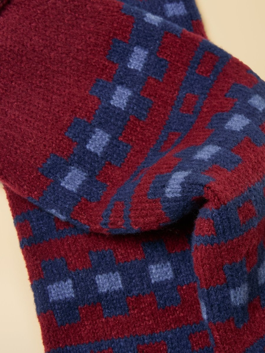 Geometric Socks - Red - RUTHERFORD & Co