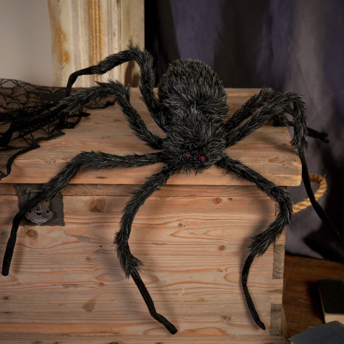 Giant Black Touch Spider Decoration - RUTHERFORD & Co