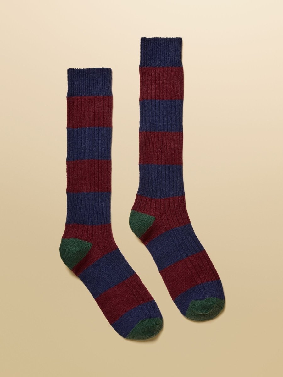 Gibson Berry/Navy Cosy Socks - RUTHERFORD & Co