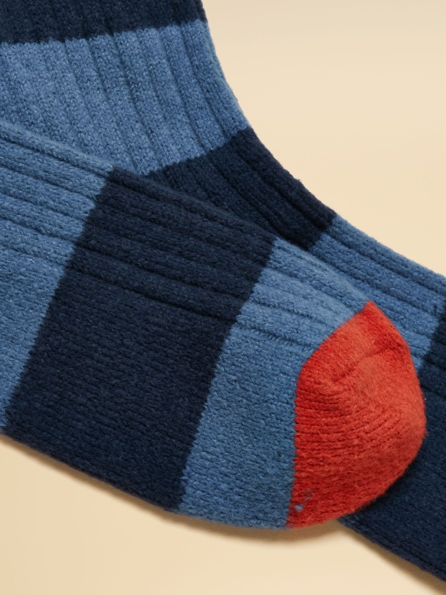 Gibson Blue/Navy Cosy Socks - RUTHERFORD & Co