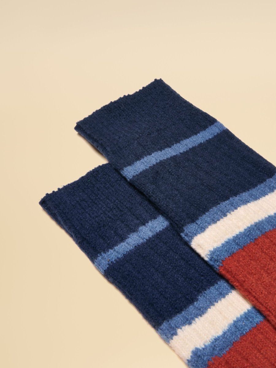 Gibson Orange/Navy Cosy Socks - RUTHERFORD & Co