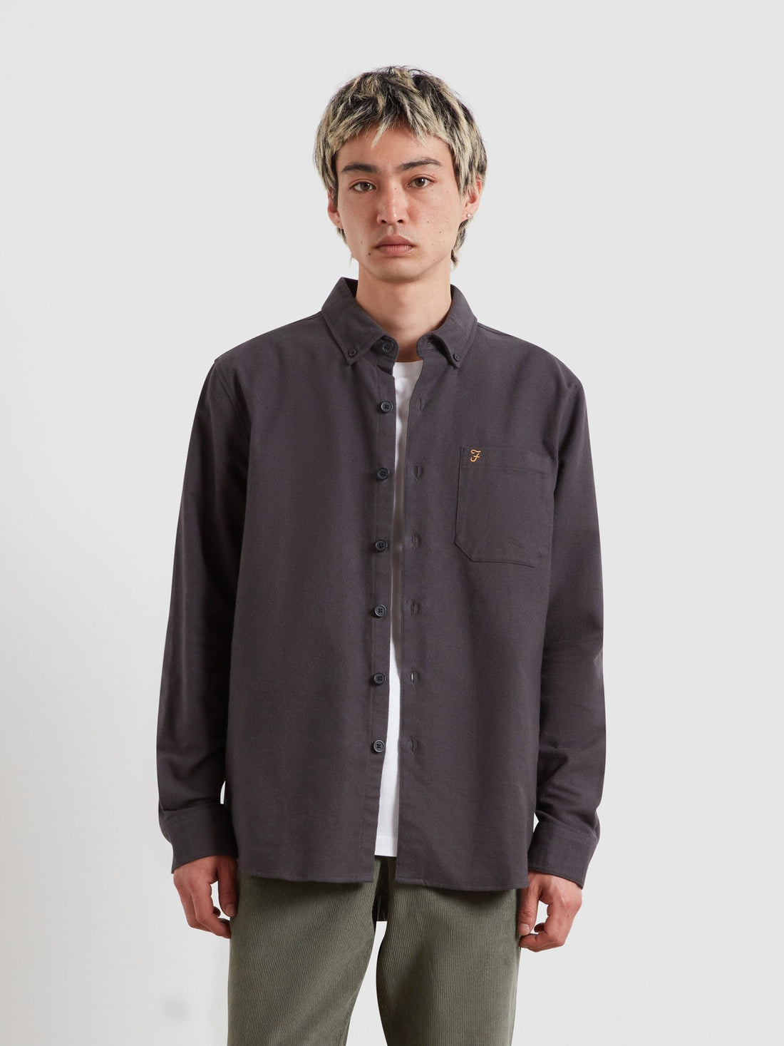 Marvin Flannel Shirt In Washed Black