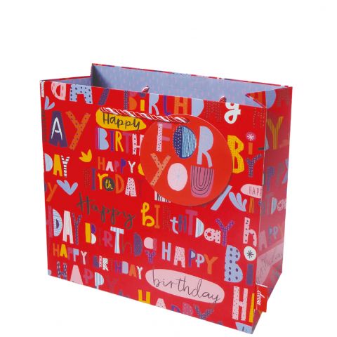 Gift Bag Medium Fun Type Birthday - RUTHERFORD & Co