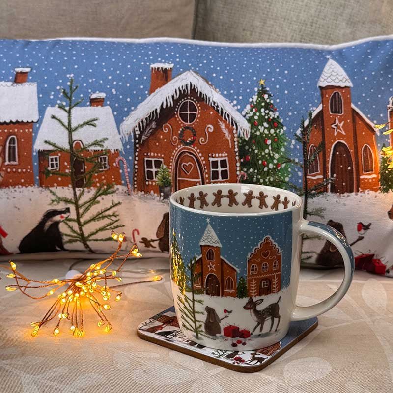 Gingerbread Village Cushion - RUTHERFORD & Co